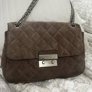 Michael Kors “Sloan” quilted convertible suede bag
